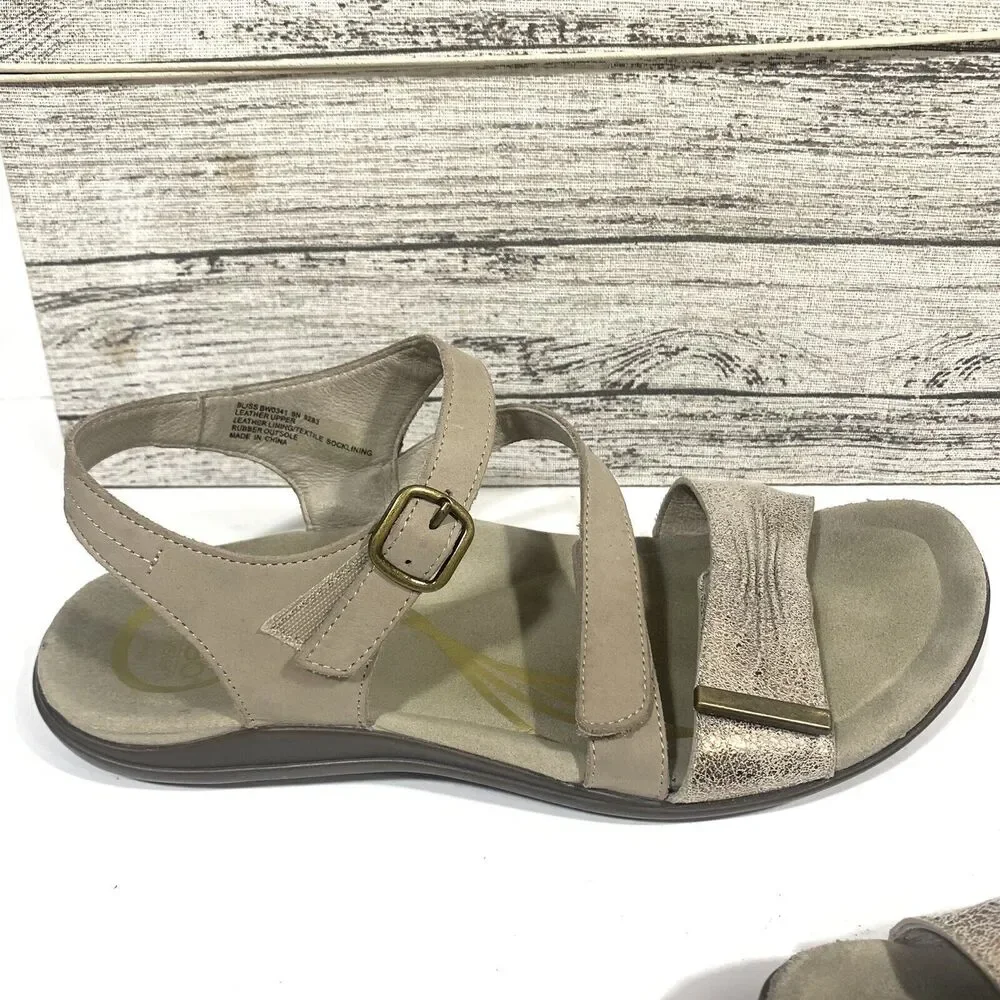 Abeo Bliss Post Metallic Leather Walking Comfort Sandals Size 9 Women’s - Picture 4 of 15